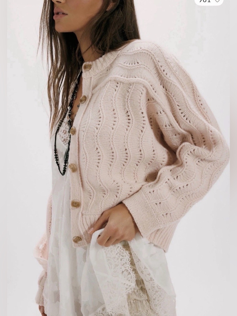 Free People Amesterdam Merino Cardi We The Free Chunky Slouchy Button Wool Pink